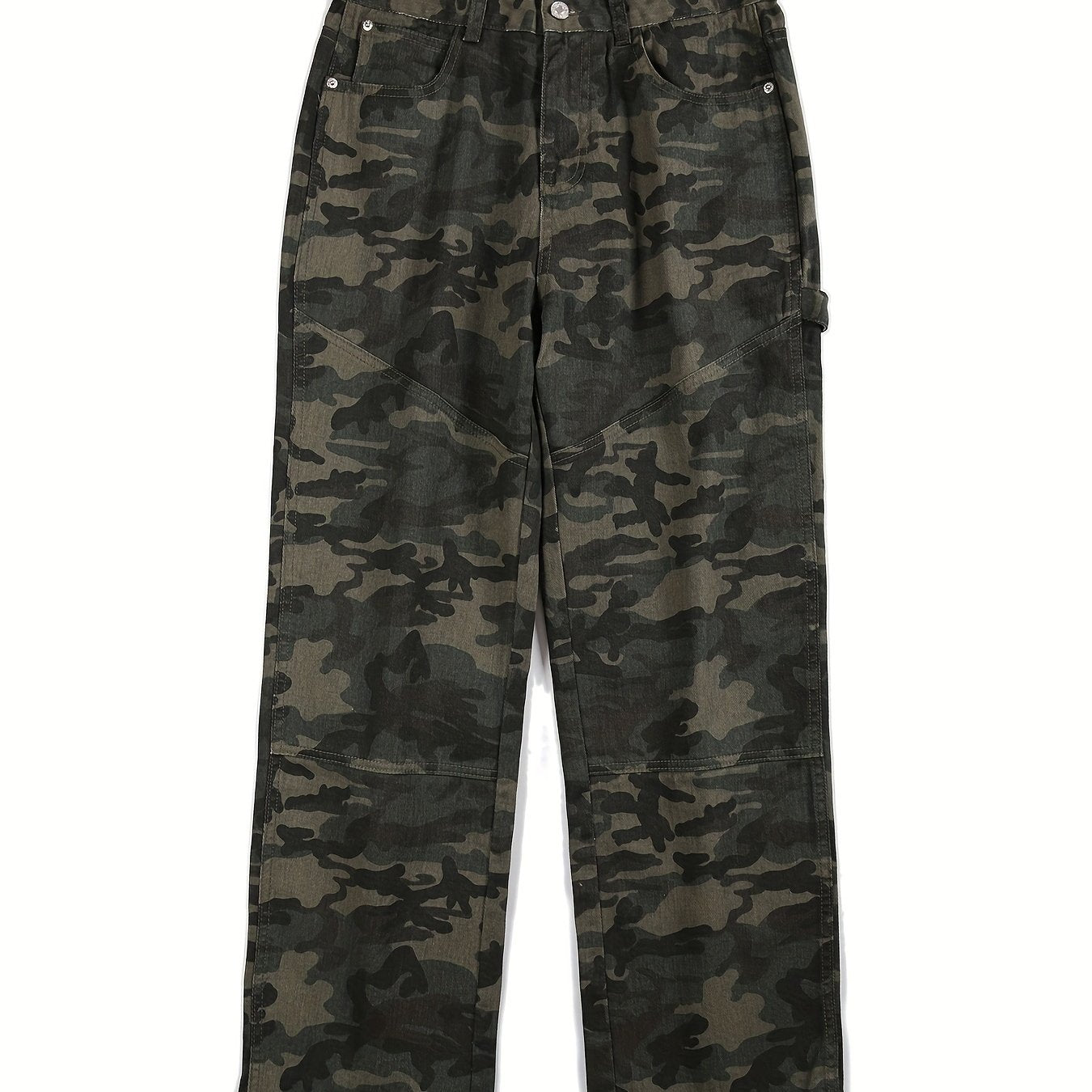 Men's Camo Cargo Pants Straight Leg Street Style