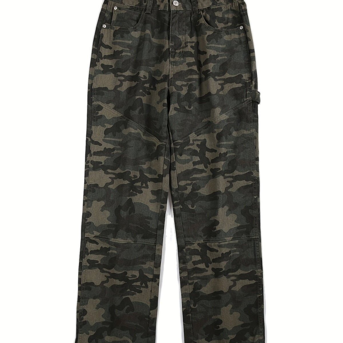 Men's Camo Cargo Pants Straight Leg Street Style