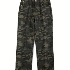 Men's Camo Cargo Pants Straight Leg Street Style