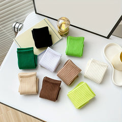 9 Pairs Solid Socks Comfy & Breathable Women's Stockings