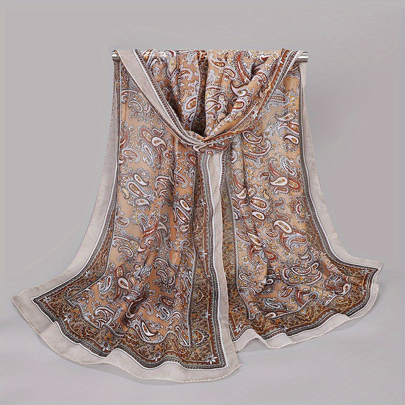 Paisley Chiffon Scarf Thin Shawl Silk Head Wrap Sunscreen Bandana