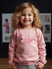 Girls Letters Pattern Crew Neck Sweatshirt Spring Fall Christmas Gift