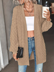  Casual Cardigan Women's Plus Knitted Long Sleeve Open Front Medium Str
