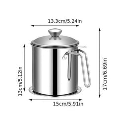 Stainless Steel Strainer Pot Residue Filter Oiler For Home Use