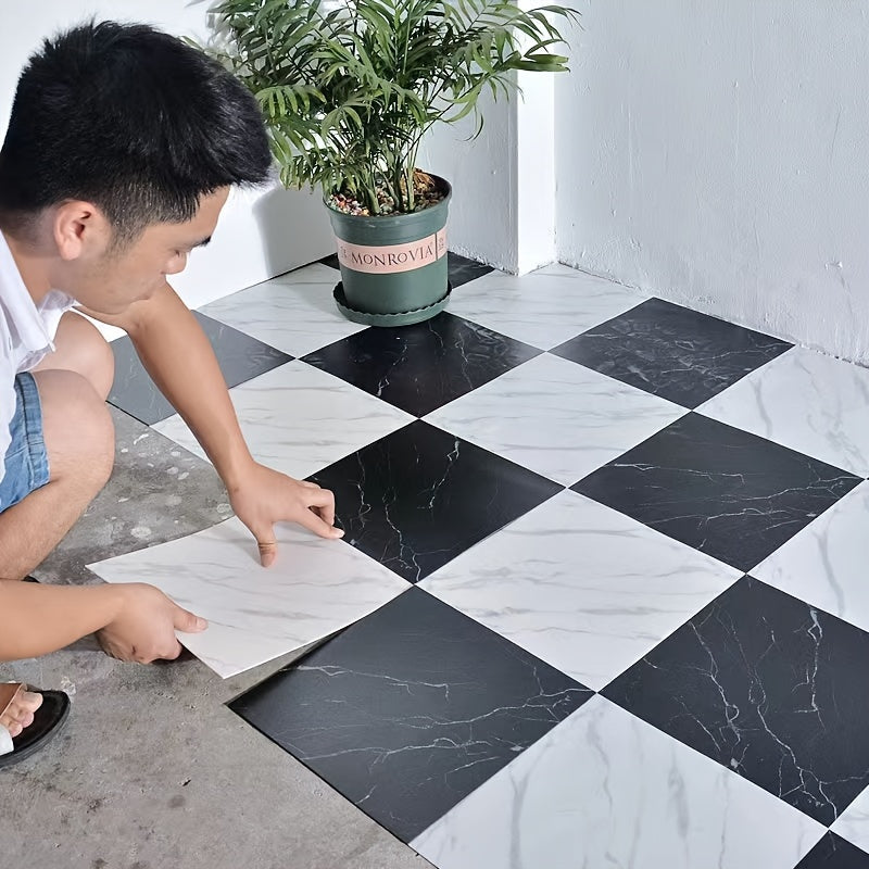 10pcs Waterproof Marble Tile Stickers Bathroom Floor Easy to Install