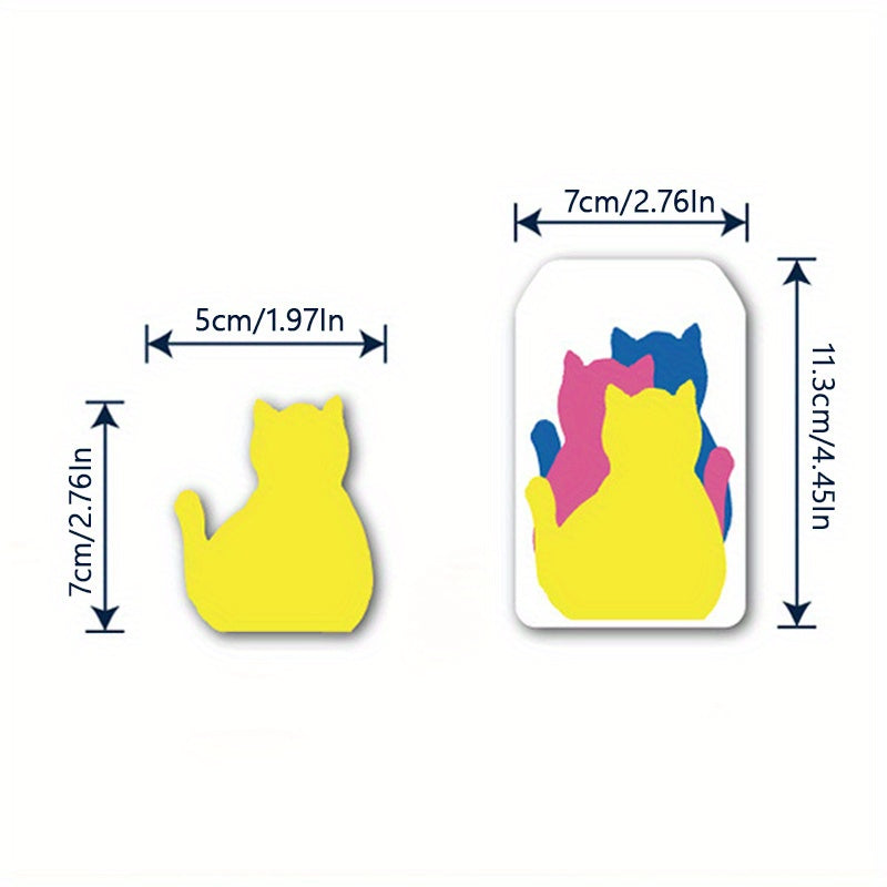 3pcs Cartoon Cat Sticky Notes 90 Sheets Bright Colorful Fluorescent for School