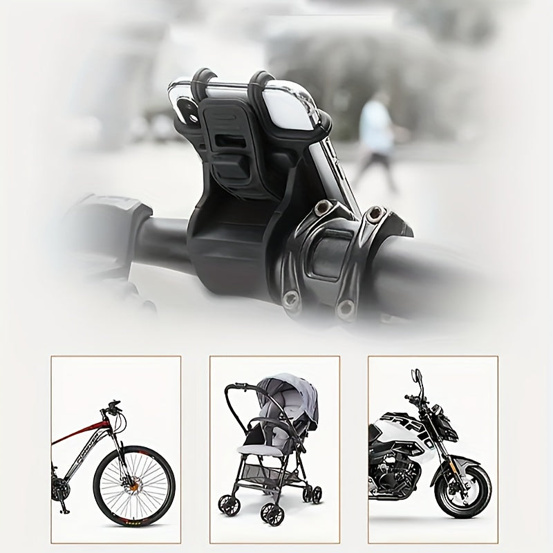 360 Rotation Bike Phone Holder Secure Silicone Grip Fits All Phones