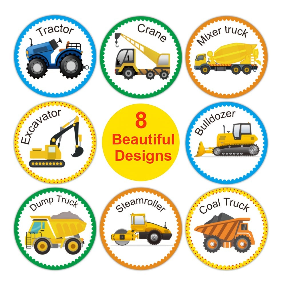 500pcs Fun Engineering Vehicle Stickers for Party Decorations & DIY Projects