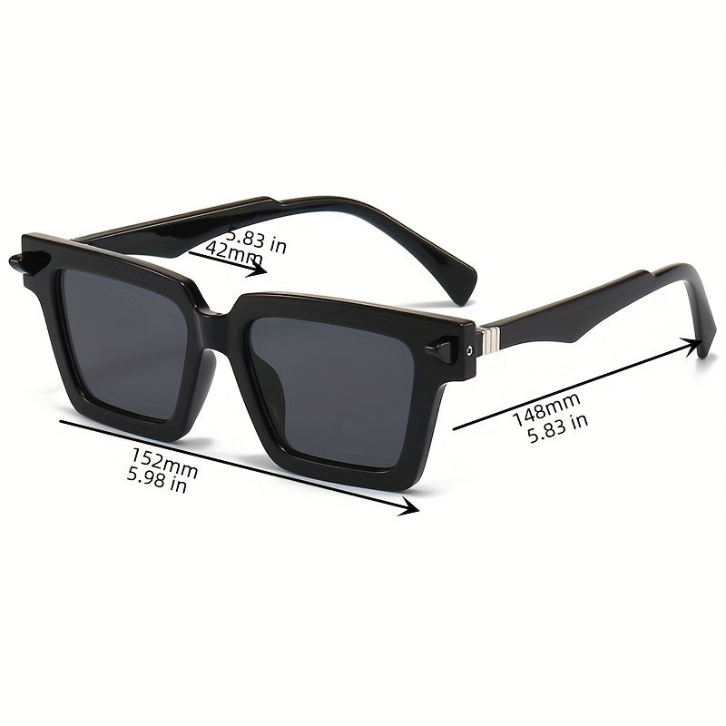 Y2K Square Sunglasses Large Jelly Block UV400 Sun Shades Glasses