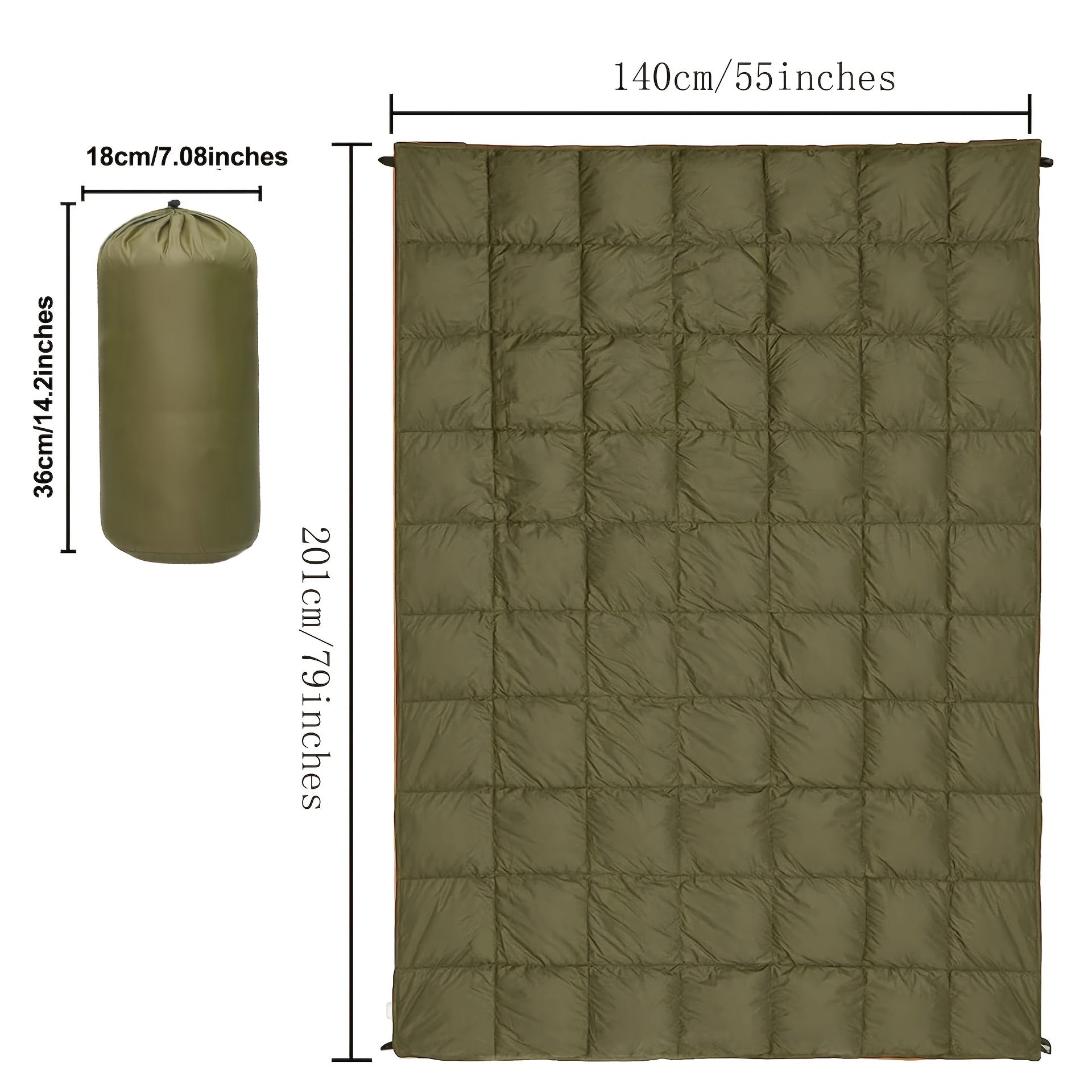 Warm Wearable Down Blanket for Outdoor Travel