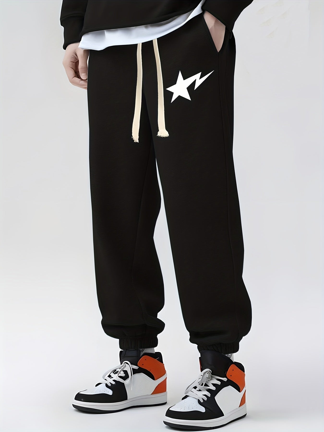 Shooting Star Drawstring Sweatpants Casual Loose Fit Joggers Men