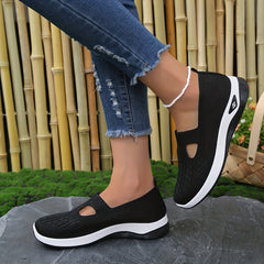 Women's Knit Sports Shoes Comfortable Slip On Walking Shoes