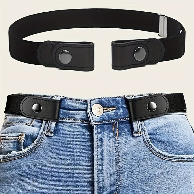 Invisible Pants Belt Casual Elastic Jeans Belt PU Leather Belt For Men