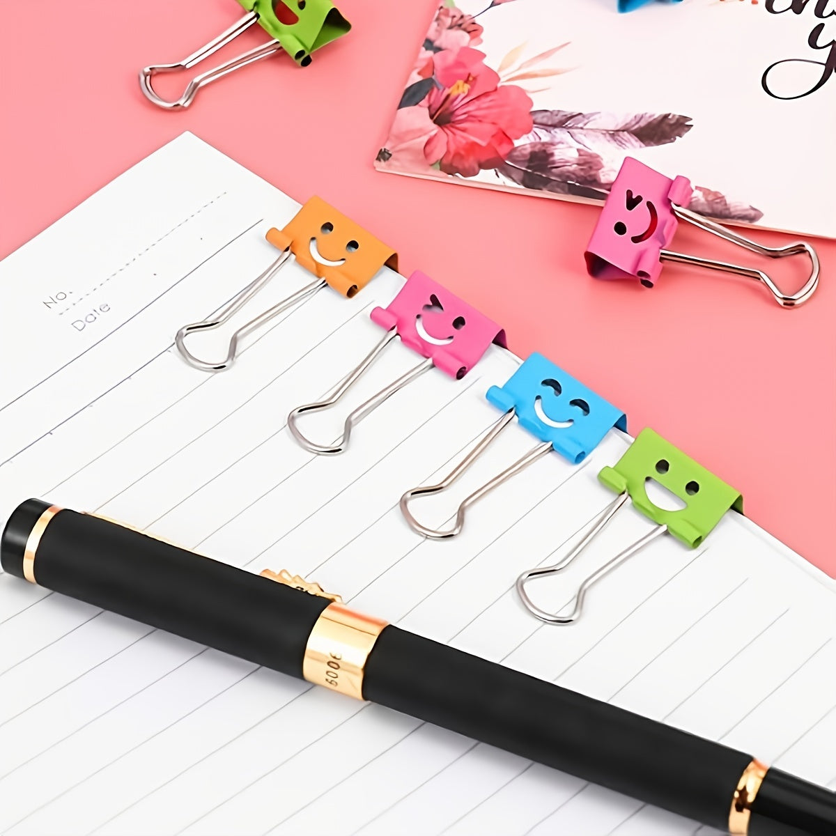 48pcs Colorful Little Happy Face Metal Paper Clips for Office School Home