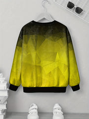 Kid's Gradient Sweatshirt Geometric Pattern Unisex Pullover Top