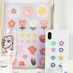 Washi Paper Sticker Flower Fruit Series Single Sheet