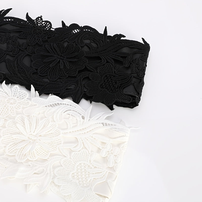 Wide Lace Waist Belt for Women Dress Skirt