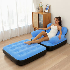 Inflatable Lazy Sofa Foldable Recliner Flocking Sofa Bed