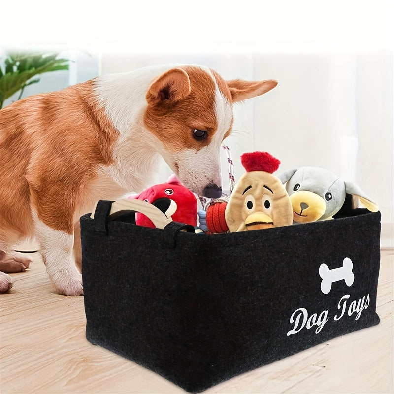 Bone & Letter Graphic Pet Storage Basket For Dog And Cat