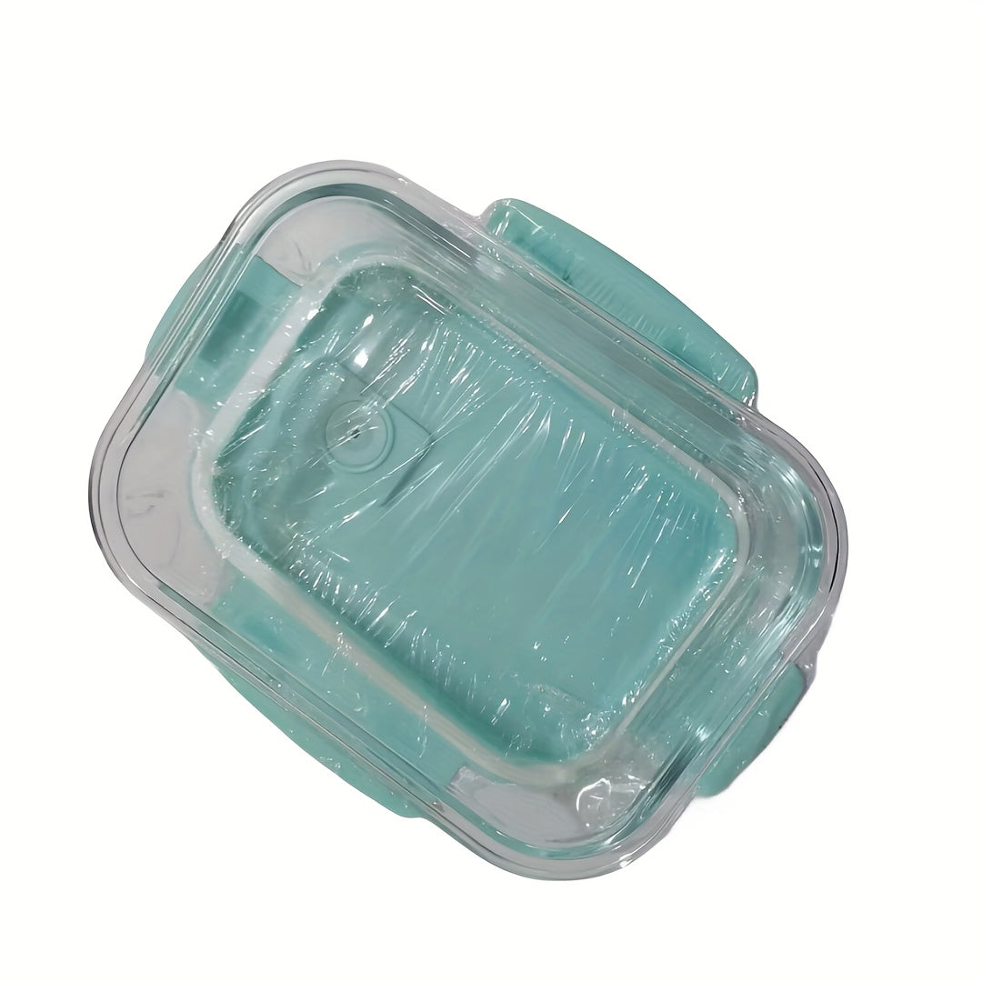 680ml Glass Fresh-keeping Bowl w/ Lid Microwave Heating Lunch Box Divided Bento