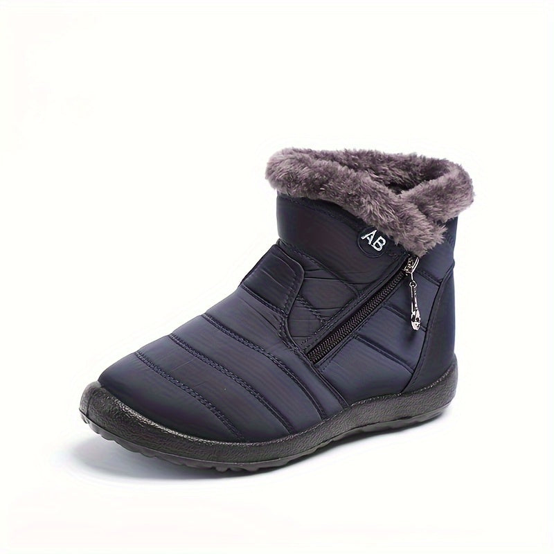 Thickened Tube Zipper Snow Boots for Women