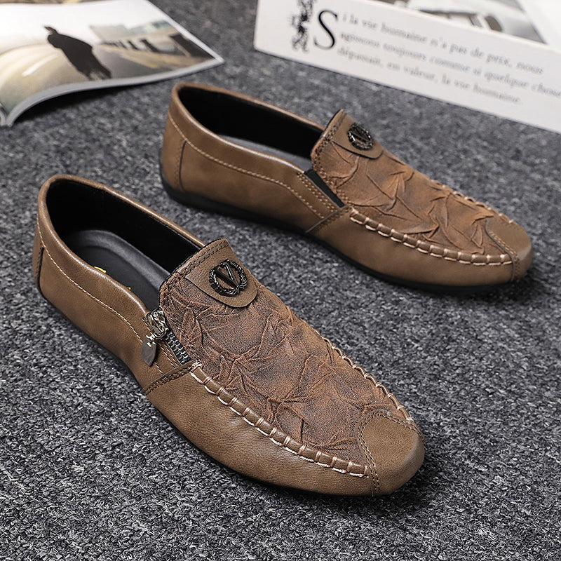 Men's Slip On Loafer Shoes Casual Sneakers with V Decor