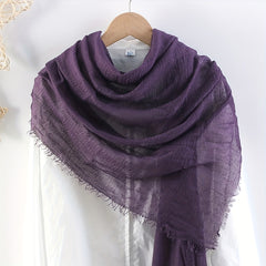 Solid Wrinkle Headscarf Thin Breathable Scarf Sunproof Casual Outdoor Bandana