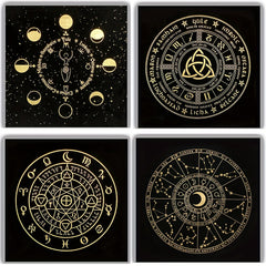 Triple Goddess Pentagram Velvet Altar Cloth