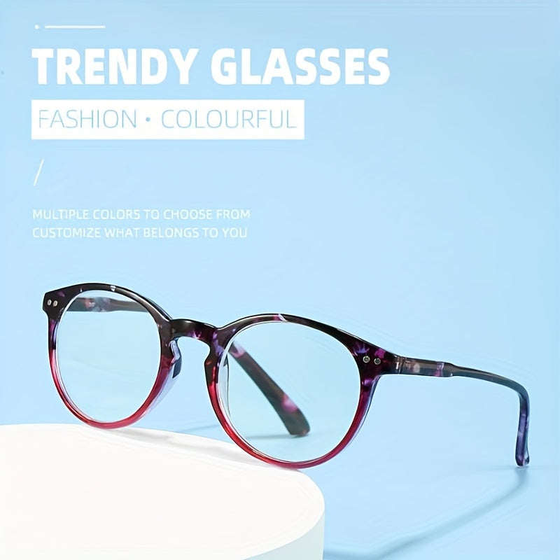 Men's Anti Light Round Frame Reading Glasses