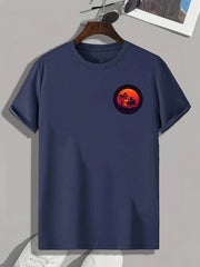 Summer Sunset Pattern Print Men's Comfy Sports T shirt Graphic Tee