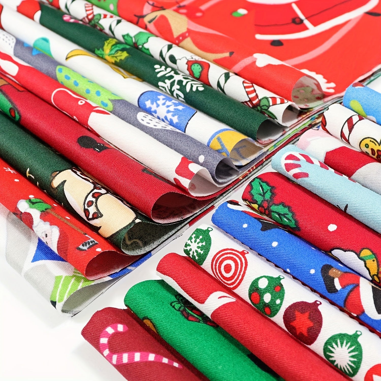 20pcs Christmas Fabric Patchwork Cotton Squares Bundle Quilting Craft Sewing