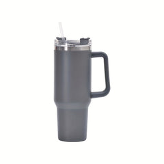 Stainless Steel Water Cup With Handle And Straw 40oz