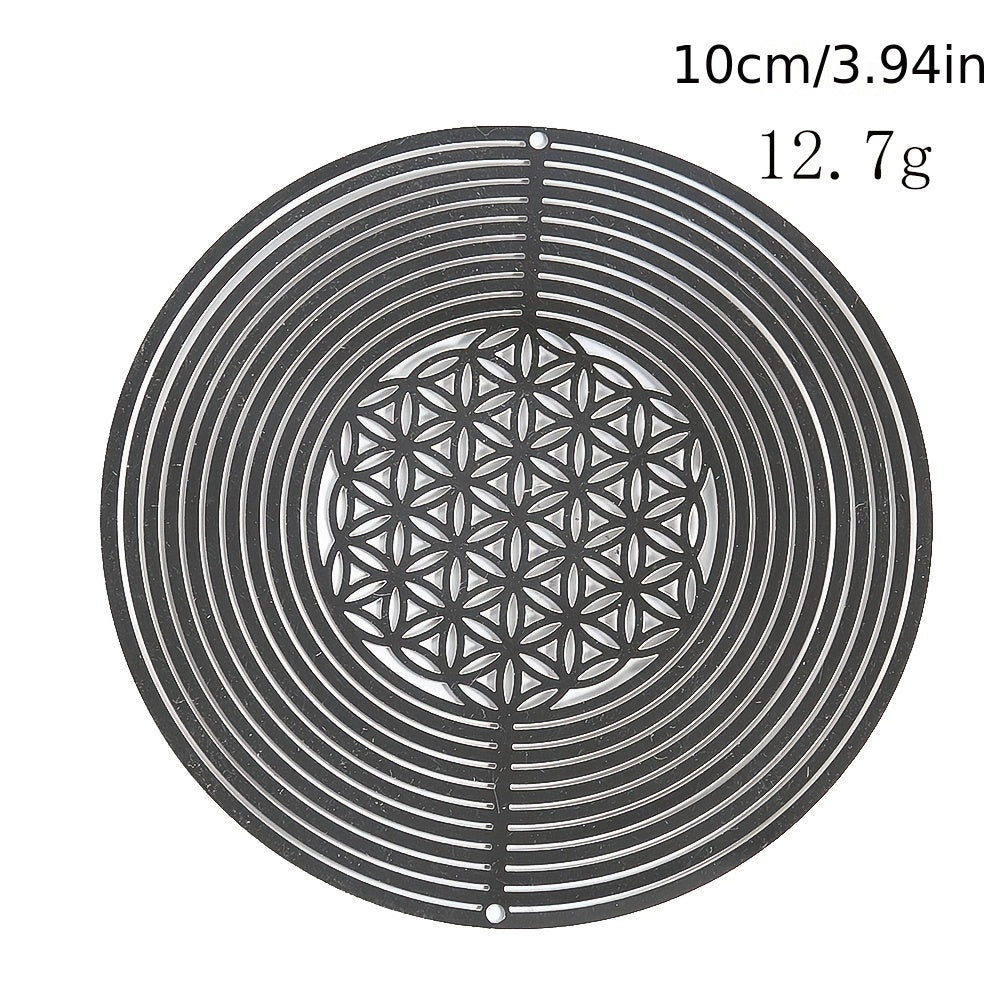 Metal Flower Life Wind Spinner Hanging Chakra Meditation Garden Decor