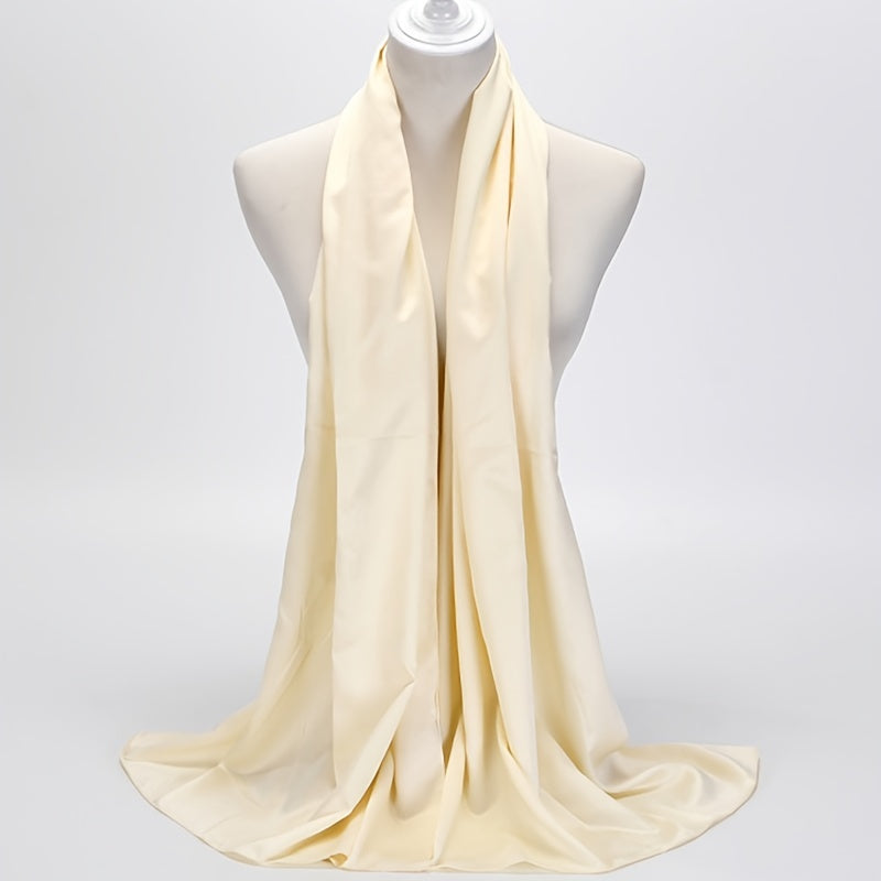 Solid Satin Scarf Silk Head Scarf Shawl Women Casual Windproof
