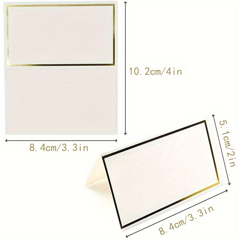 Golden Foil Border Seat Cards, Wedding Banquet, Birthday Party