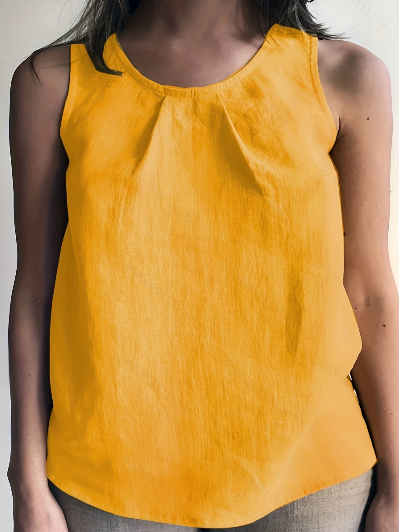  Solid Round Neck Tank Top