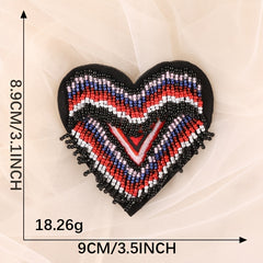1pc Heart Beaded Embroidery Patches for DIY Clothes Accessories