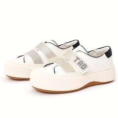 Women's Stylish Thick Bottom Shoes, Versatile Low Top Travel Shoes