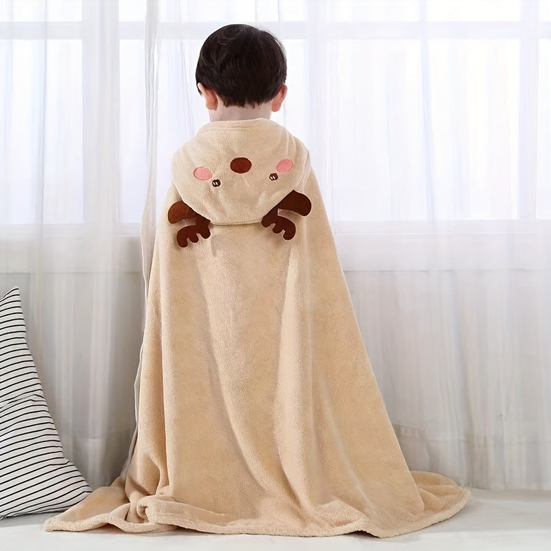 Antlers Decor Hooded Bath Towel for Kids