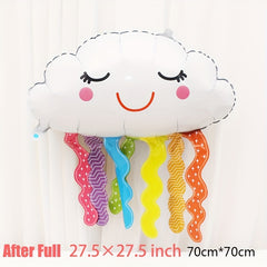 Rainbow Ribbons And Clouds Aluminum Film Balloon Decoration