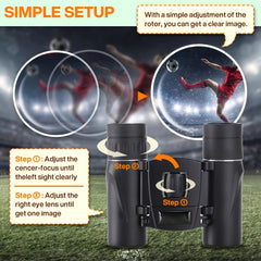 Compact Binoculars HD Waterproof Anti-fog Bird Watching Hiking Travel