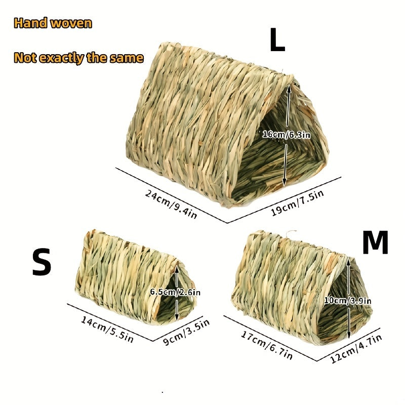 Straw Hand Woven Small Pet House Hamster Tunnel Toy