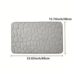 Memory Foam Bath Mat Cobblestone Water Absorbent Non Slip