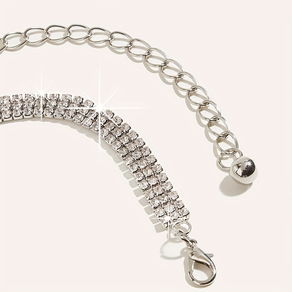 Sparkling Rhinestone Waist Chain for Women - Elegant Dress Girdle Belt