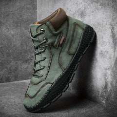 Men's Casual Stitch Solid Low Top Lace up Boots