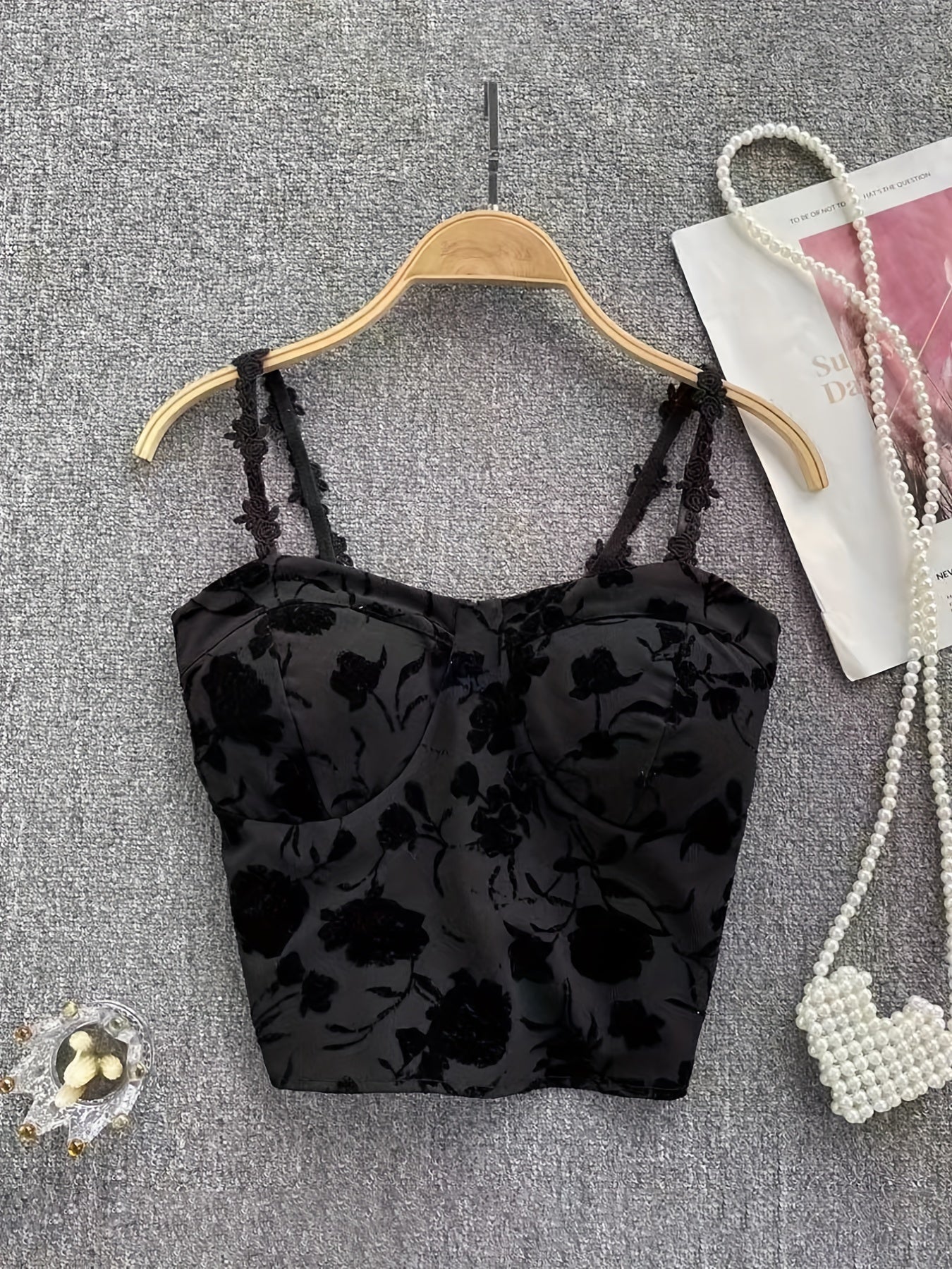 Floral Print Camisole Underwear Top for Teens 13-18 Years
