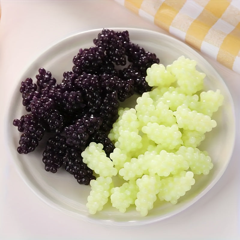 6pcs Vibrant Grape Bunches DIY Dollhouse Toy Accessories for Home Decor