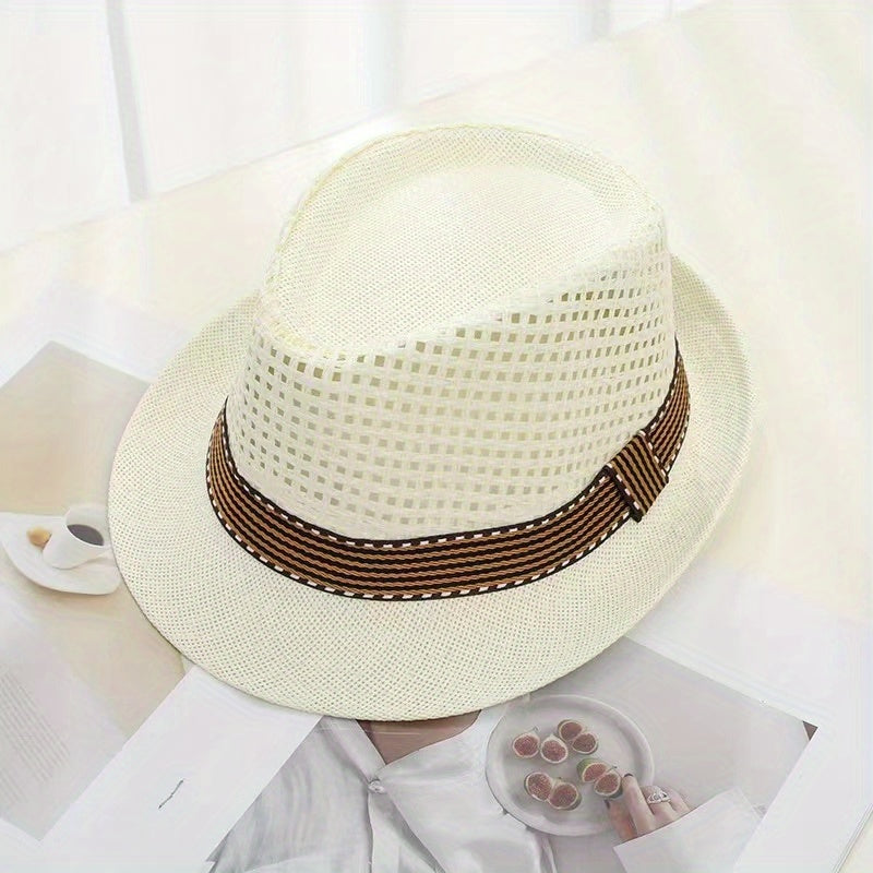 Kids Sun Protection Straw Hat for Outdoor Activities