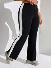 Plus Size Colorblock High Rise Sports Pants