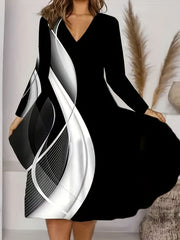  Ombre Stripe Print Maxi Dress